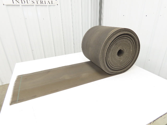 16"W x 115' Soft Top Fabric Conveyor Belt 1-Ply Gray Reversible 1/8"Thick