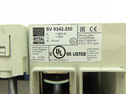 Rittal SV 9342.250 Bus Bar Mounting System 60mm Center to Center Spacing 3 Pole