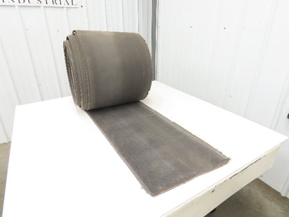 16"W x 165' Soft Top Fabric Conveyor Belt 1-Ply Gray Reversible 1/8"Thick