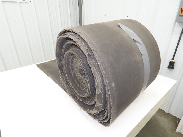 16"W x 165' Soft Top Fabric Conveyor Belt 1-Ply Gray Reversible 1/8"Thick
