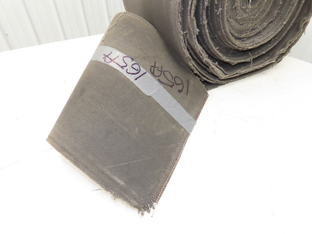 16"W x 165' Soft Top Fabric Conveyor Belt 1-Ply Gray Reversible 1/8"Thick