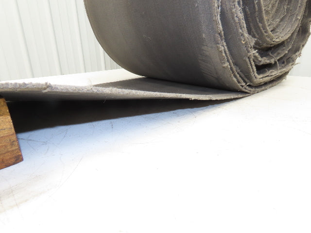 16"W x 165' Soft Top Fabric Conveyor Belt 1-Ply Gray Reversible 1/8"Thick