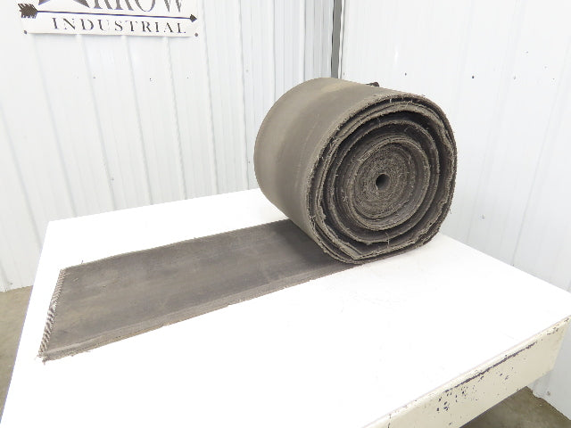 16"W x 165' Soft Top Fabric Conveyor Belt 1-Ply Gray Reversible 1/8"Thick