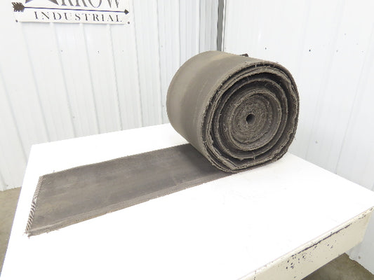 16"W x 165' Soft Top Fabric Conveyor Belt 1-Ply Gray Reversible 1/8"Thick