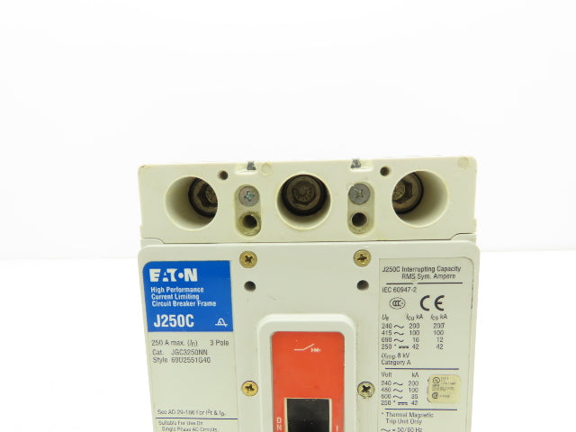 Eaton JGC3250NN Circuit Breaker J250C 250A JG Frame 3-Pole 35kAIC at 600VAC