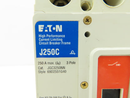 Eaton JGC3250NN Circuit Breaker J250C 250A JG Frame 3-Pole 35kAIC at 600VAC