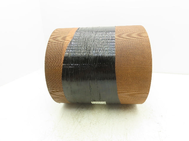 12"W x 25' Rough Grip Top Rubber Conveyor Belt 2-Ply Black 25' Length 7/32"Thick