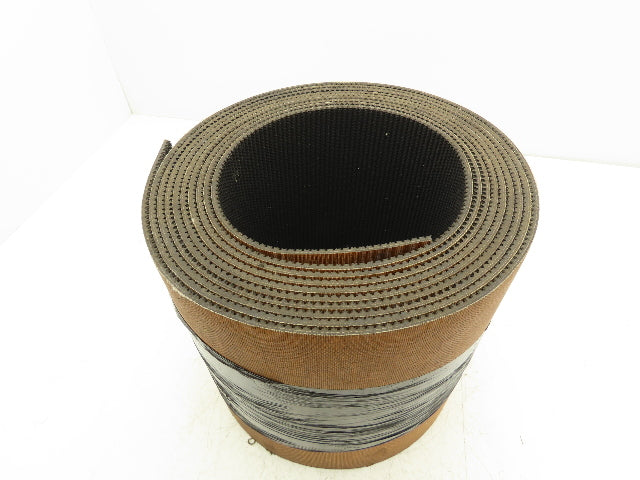 12"W x 25' Rough Grip Top Rubber Conveyor Belt 2-Ply Black 25' Length 7/32"Thick