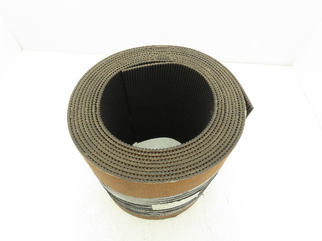 12"W x 25' Rough Grip Top Rubber Conveyor Belt 2-Ply Black 25' Length 7/32"Thick