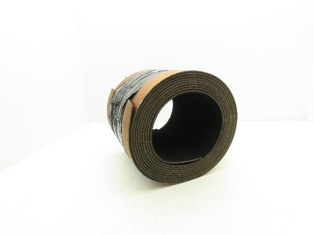 12"W x 25' Rough Grip Top Rubber Conveyor Belt 2-Ply Black 25' Length 7/32"Thick