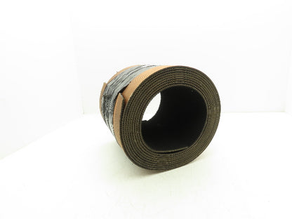 12"W x 25' Rough Grip Top Rubber Conveyor Belt 2-Ply Black 25' Length 7/32"Thick