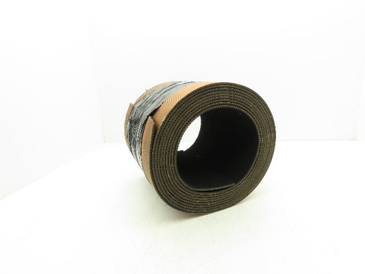 12"W x 25' Rough Grip Top Rubber Conveyor Belt 2-Ply Black 25' Length 7/32"Thick
