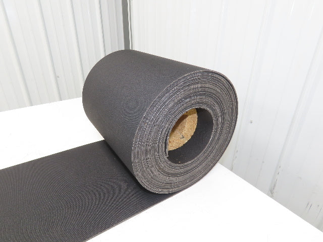 12"W x 43' Nylon Fabric Top Rubber Conveyor Belt 3-Ply Black 9/64"Thick