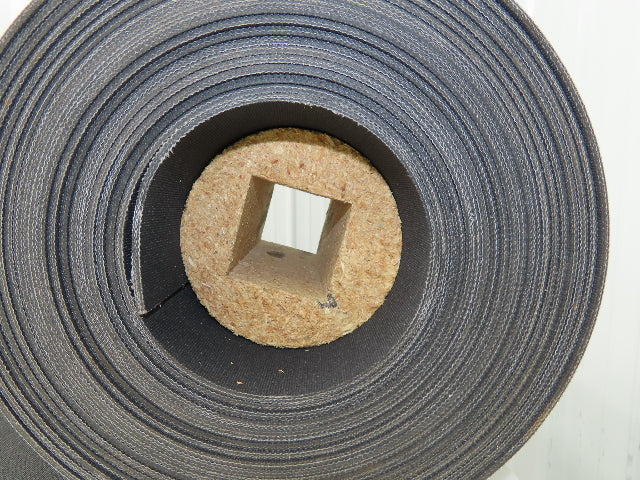 12"W x 43' Nylon Fabric Top Rubber Conveyor Belt 3-Ply Black 9/64"Thick