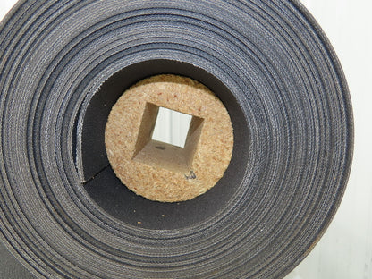 12"W x 43' Nylon Fabric Top Rubber Conveyor Belt 3-Ply Black 9/64"Thick