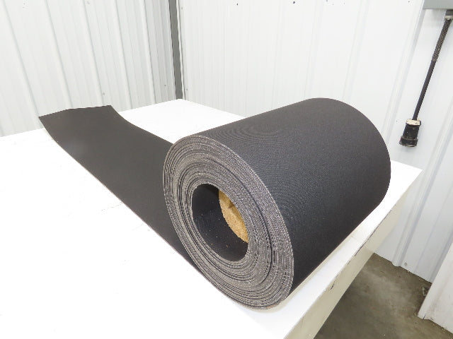 12"W x 43' Nylon Fabric Top Rubber Conveyor Belt 3-Ply Black 9/64"Thick