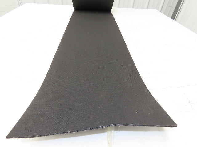 12"W x 43' Nylon Fabric Top Rubber Conveyor Belt 3-Ply Black 9/64"Thick