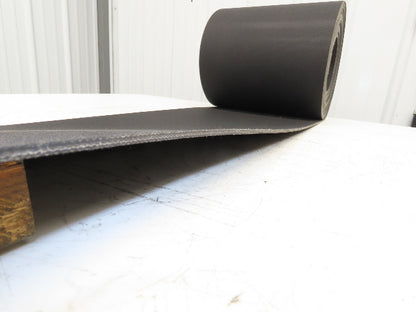 12"W x 43' Nylon Fabric Top Rubber Conveyor Belt 3-Ply Black 9/64"Thick