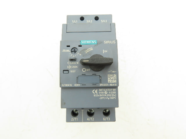 Siemens 3RV2031-4BA10 Circuit Breaker 14-20 Amp 20Hp 600VAC 3Ph