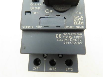 Siemens 3RV2031-4BA10 Circuit Breaker 14-20 Amp 20Hp 600VAC 3Ph