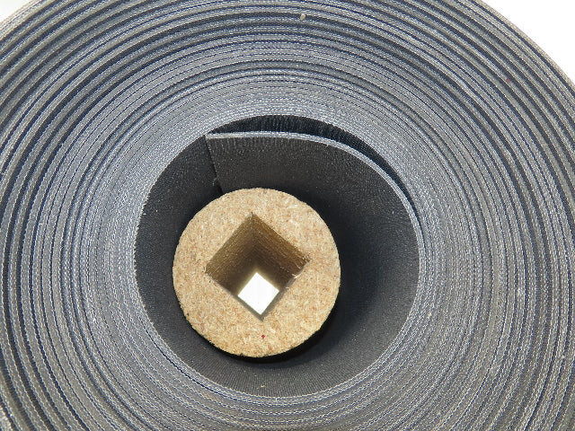 24"W x 57' Nylon Fabric Top Rubber Conveyor Belt 3-Ply Black 9/64"Thick