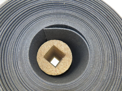 24"W x 57' Nylon Fabric Top Rubber Conveyor Belt 3-Ply Black 9/64"Thick
