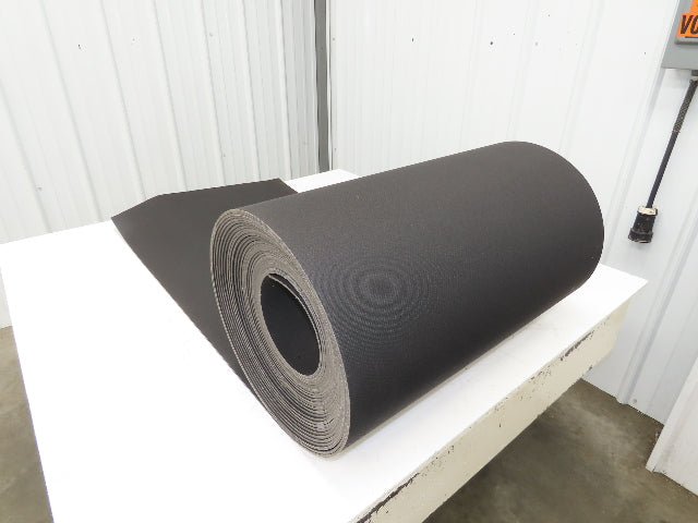 24"W x 57' Nylon Fabric Top Rubber Conveyor Belt 3-Ply Black 9/64"Thick