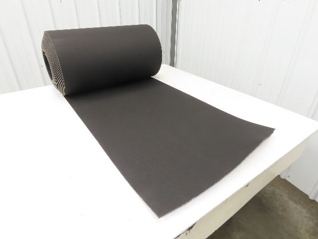 24"W x 57' Nylon Fabric Top Rubber Conveyor Belt 3-Ply Black 9/64"Thick