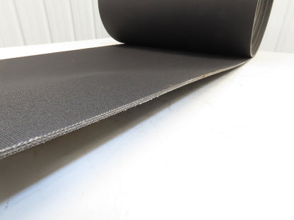 24"W x 57' Nylon Fabric Top Rubber Conveyor Belt 3-Ply Black 9/64"Thick