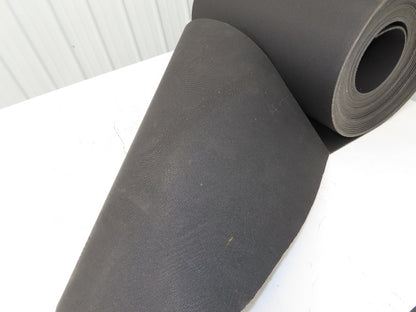 24"W x 57' Nylon Fabric Top Rubber Conveyor Belt 3-Ply Black 9/64"Thick