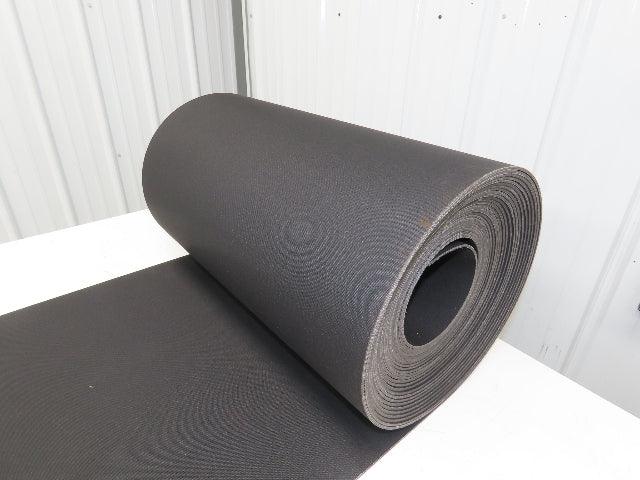 24"W x 57' Nylon Fabric Top Rubber Conveyor Belt 3-Ply Black 9/64"Thick