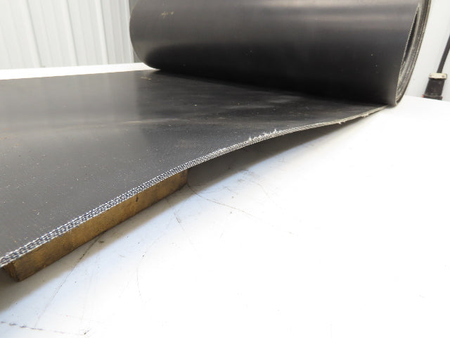 30"W x 32' Rubber Conveyor Belt 4-Ply Black 9/64"Thick Reversible
