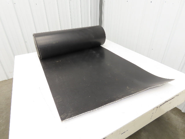 30"W x 32' Rubber Conveyor Belt 4-Ply Black 9/64"Thick Reversible