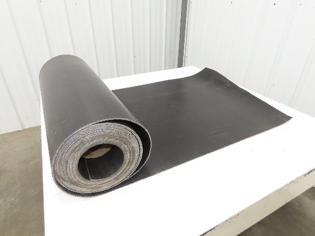 30"W x 32' Rubber Conveyor Belt 4-Ply Black 9/64"Thick Reversible