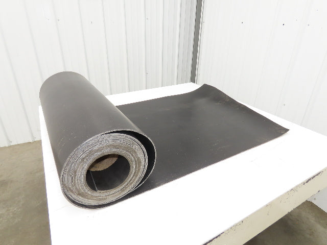30"W x 32' Rubber Conveyor Belt 4-Ply Black 9/64"Thick Reversible