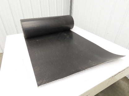 30"W x 32' Rubber Conveyor Belt 4-Ply Black 9/64"Thick Reversible