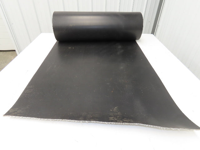 30"W x 32' Rubber Conveyor Belt 4-Ply Black 9/64"Thick Reversible