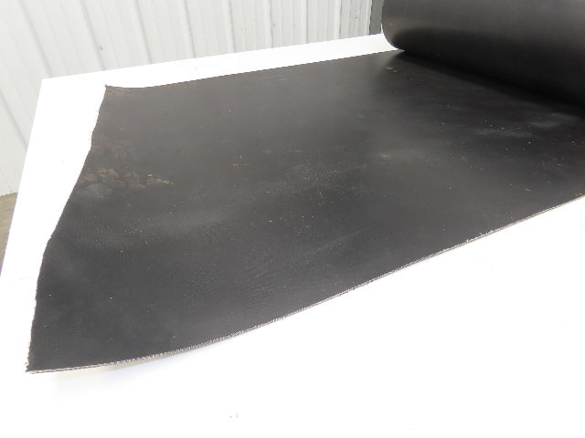 30"W x 32' Rubber Conveyor Belt 4-Ply Black 9/64"Thick Reversible
