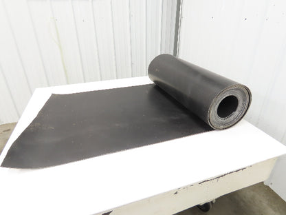 30"W x 32' Rubber Conveyor Belt 4-Ply Black 9/64"Thick Reversible