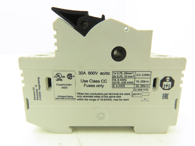 Siemens 3NW7 5330HG SENTRON Fuse Holder Class CC 3-Pole 30A 600VAC Lot of 14