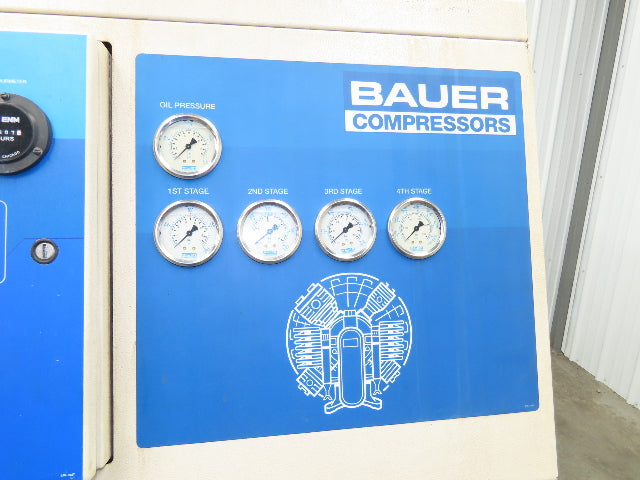 Bauer Air Compressor High Pressure 4 Stage Pump 5000PSI 20hp 13407h Scuba Fire
