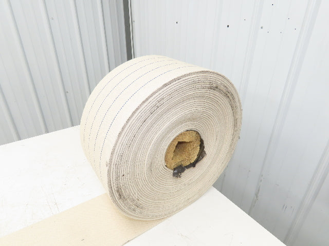 8"Wide x 96' Woven Cotton Fabric Conveyor Belt White 4-Ply 3/16"Thick