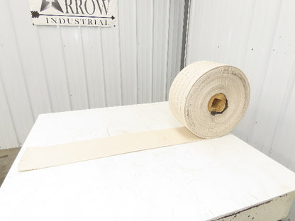 8"Wide x 96' Woven Cotton Fabric Conveyor Belt White 4-Ply 3/16"Thick