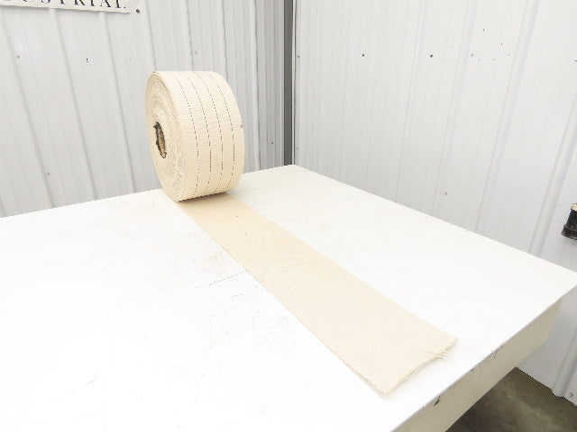 8"Wide x 96' Woven Cotton Fabric Conveyor Belt White 4-Ply 3/16"Thick