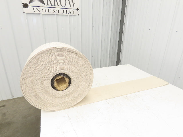 8"Wide x 96' Woven Cotton Fabric Conveyor Belt White 4-Ply 3/16"Thick