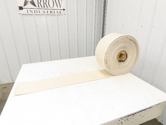 8"Wide x 96' Woven Cotton Fabric Conveyor Belt White 4-Ply 3/16"Thick