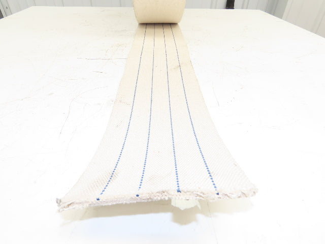 6-1/8"W x 175' Woven Cotton Fabric Conveyor Belt White 4-Ply 3/16"Thick 155mm W
