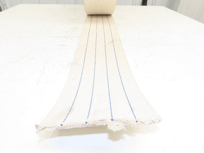 6-1/8"W x 175' Woven Cotton Fabric Conveyor Belt White 4-Ply 3/16"Thick 155mm W