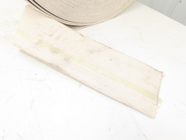 6-1/8"W x 175' Woven Cotton Fabric Conveyor Belt White 4-Ply 3/16"Thick 155mm W