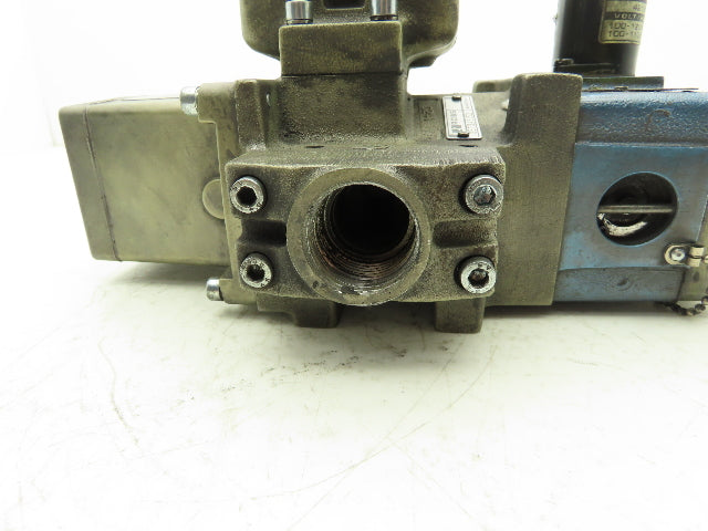 Ross Controls 3573A6152 Pneumatic Double Valve L-G Monitor 120V Solenoid 1"NPT